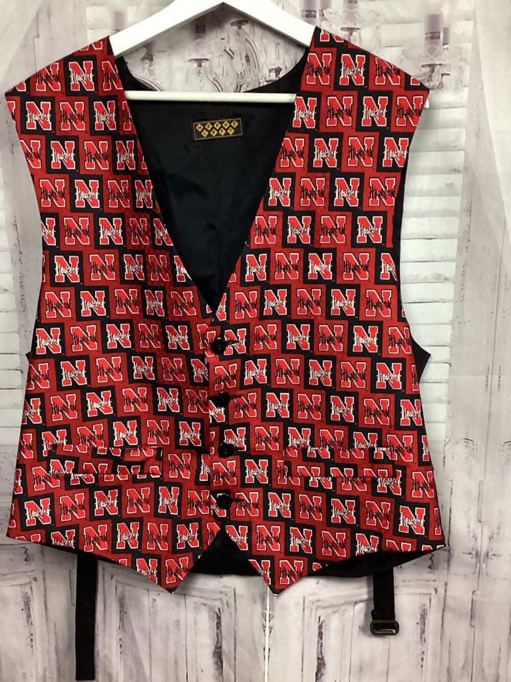 Vintage Nebraska Cornhuskers Button Vest M